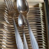 Silver metal cutlery art deco 63 pieces