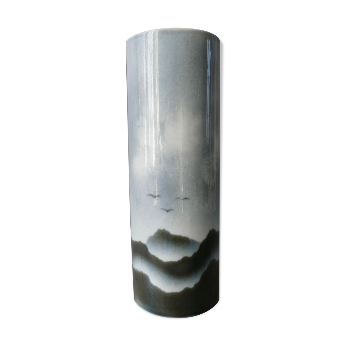 Virebent porcelain scroll vase France