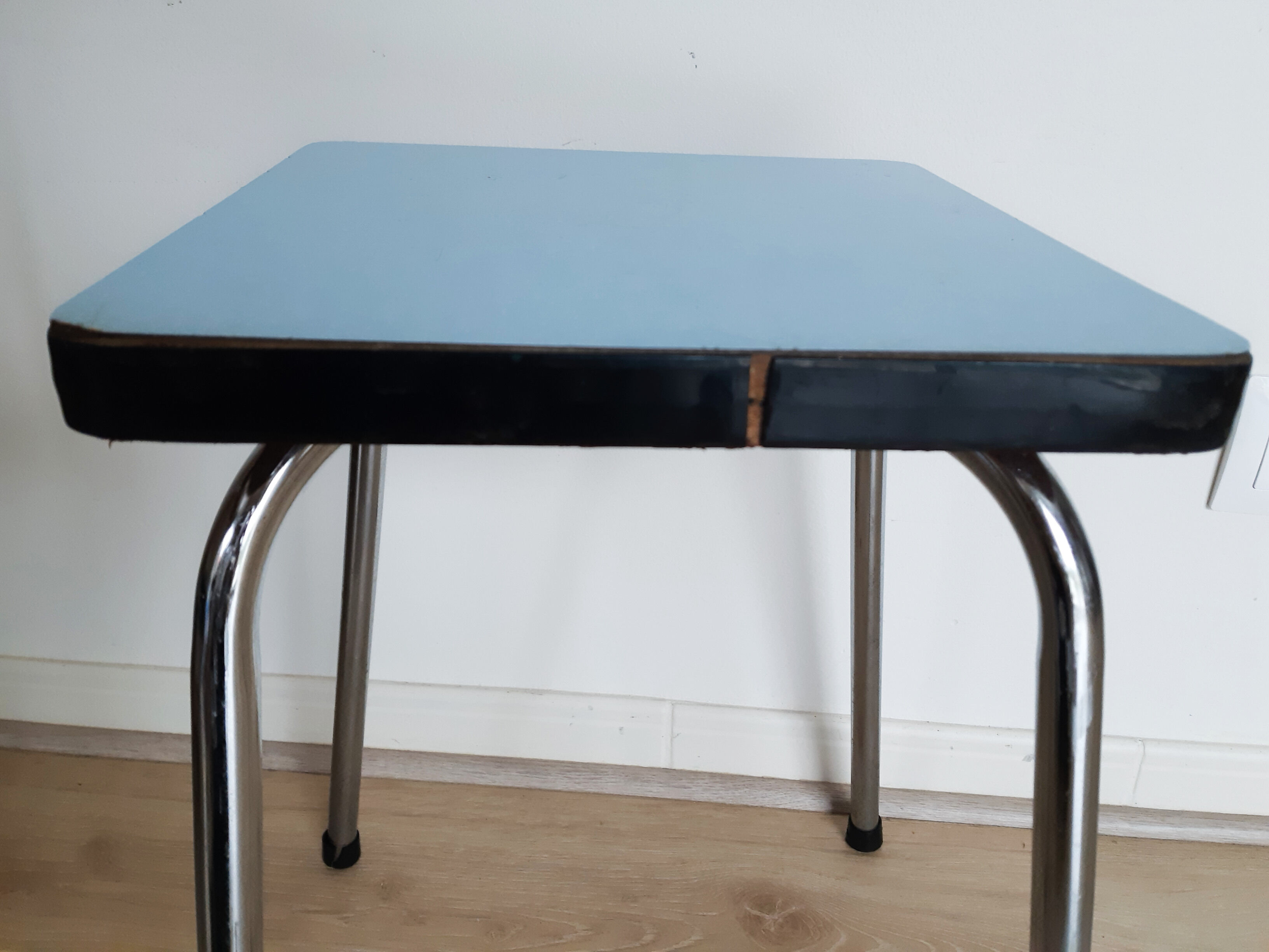 Light blue formica kitchen stool