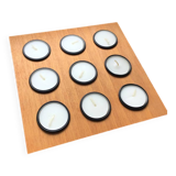 Vintage Danish 9 Candle Wooden Candle Holder