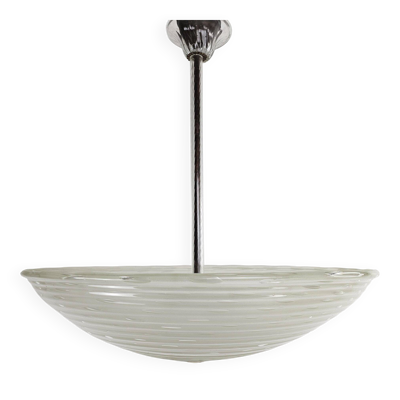 Lampe suspendue en verre italien Art Déco Murano ''Pulegoso'' d'Ercole Barovier, années 1930.