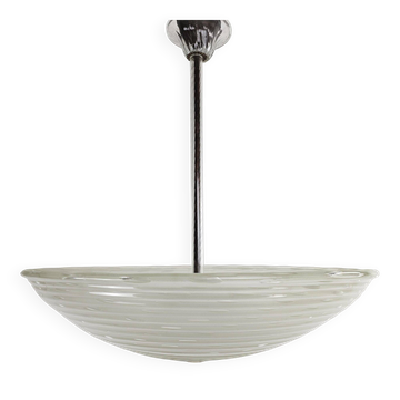 Ercole Barovier Art Deco Murano Italian glass pendant lamp “Pulegoso”, 1930s