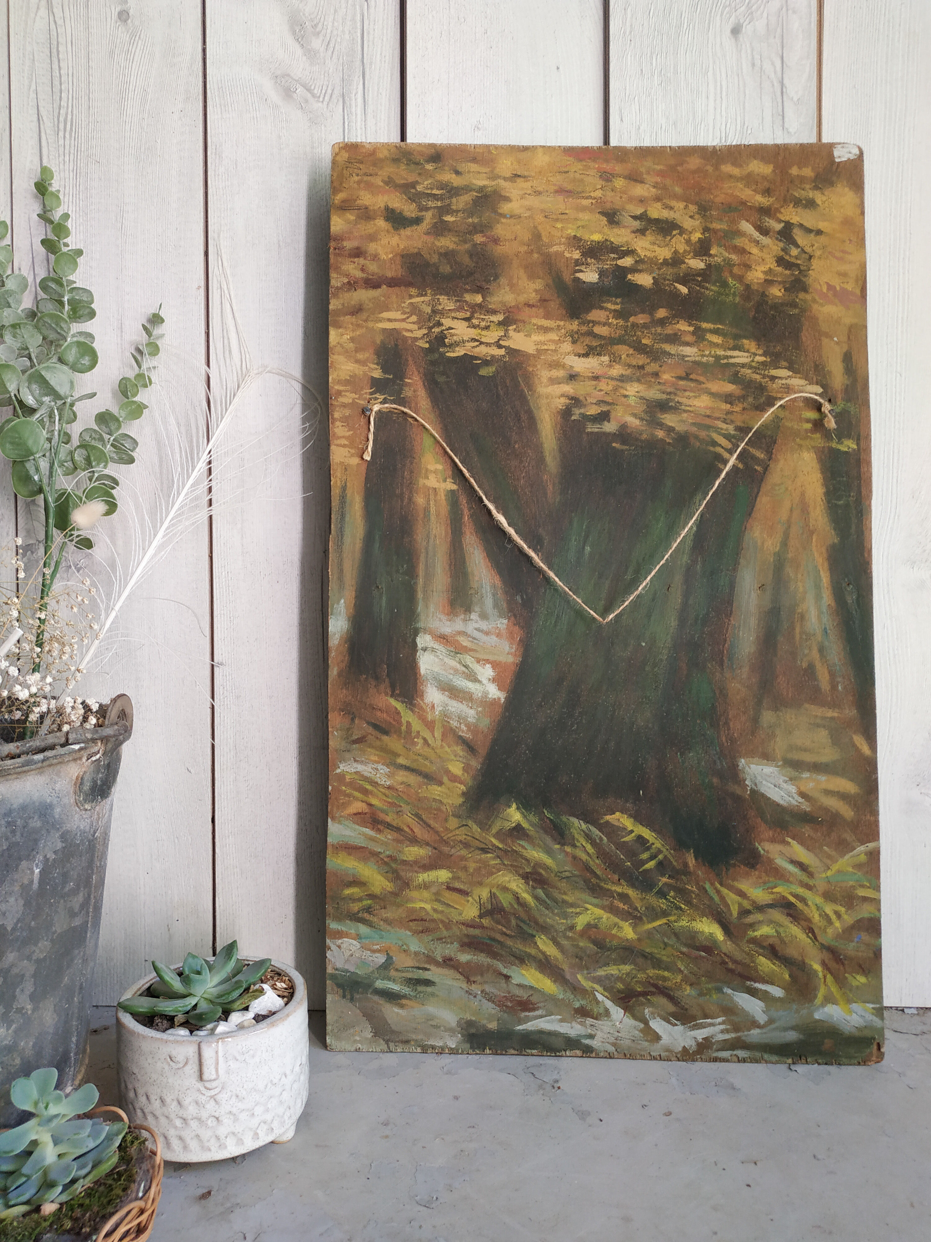 Theatre decoration painted on wood