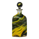 Mdina Style Decanter Glass Bottle Yellow and Green  21cm tall