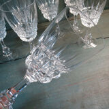 Set de 7 grands verres anciens en cristal verre eau