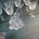 Set of 7 large old crystal water glass glasses