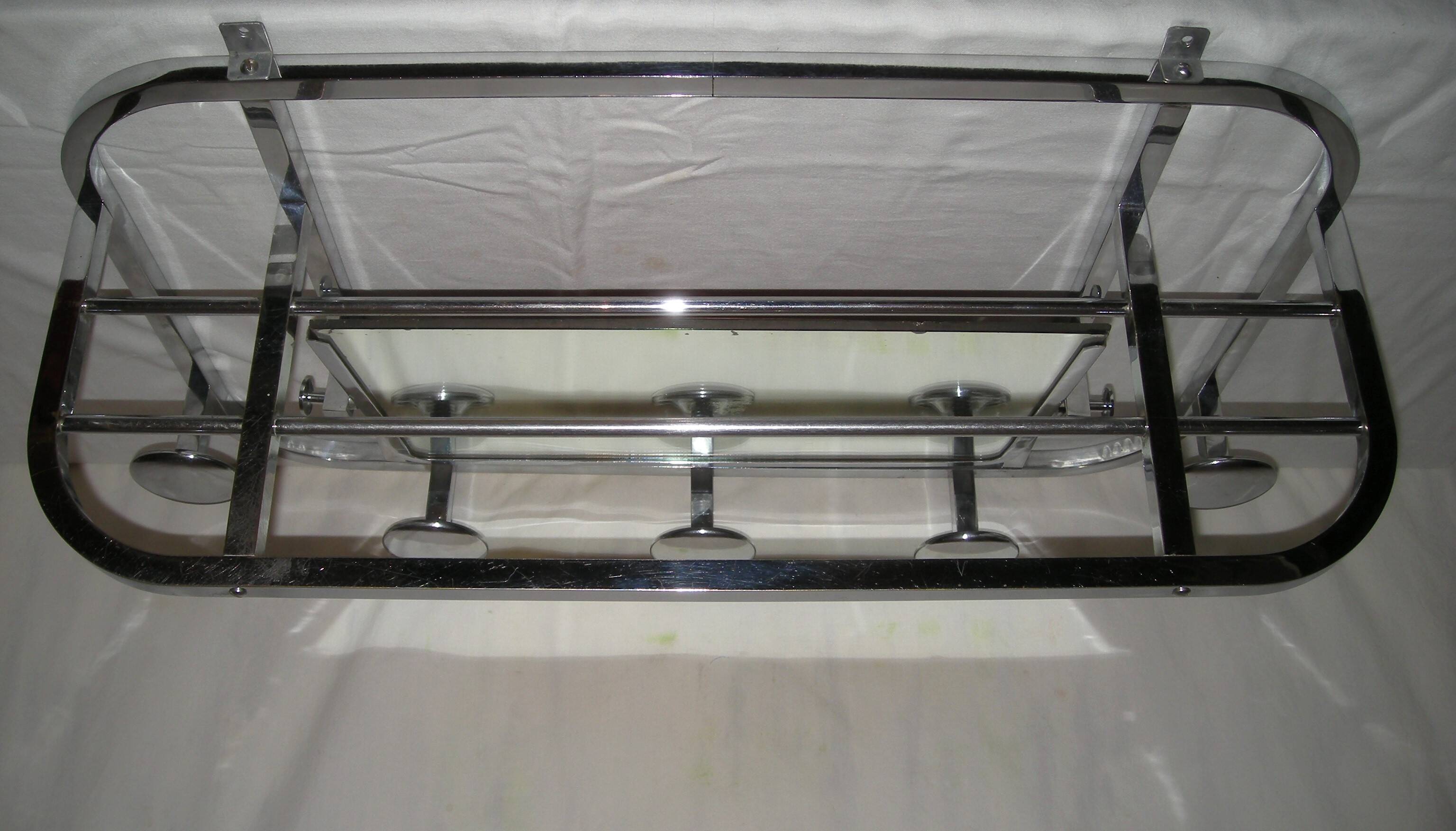 Art Deco wall-mounted coat rack from the 1930s