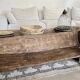 Traditional monoxyle bench in solid Indian wood.