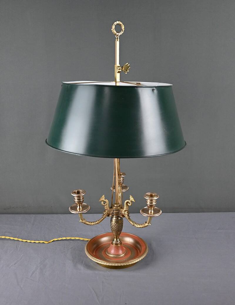 Bronze Bouillotte Lamp, Restoration Style – Early 20th Century
