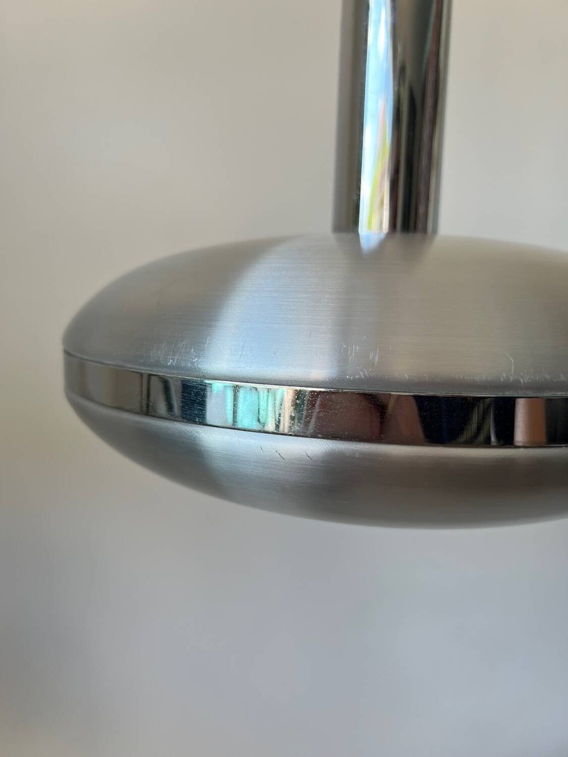 Suspension vintage UFO aluminium space age - années 70