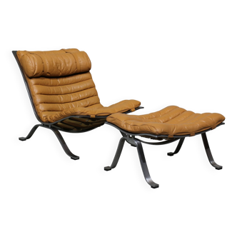 Fauteuil et ottoman d'Arne Norell Ab, années 1960