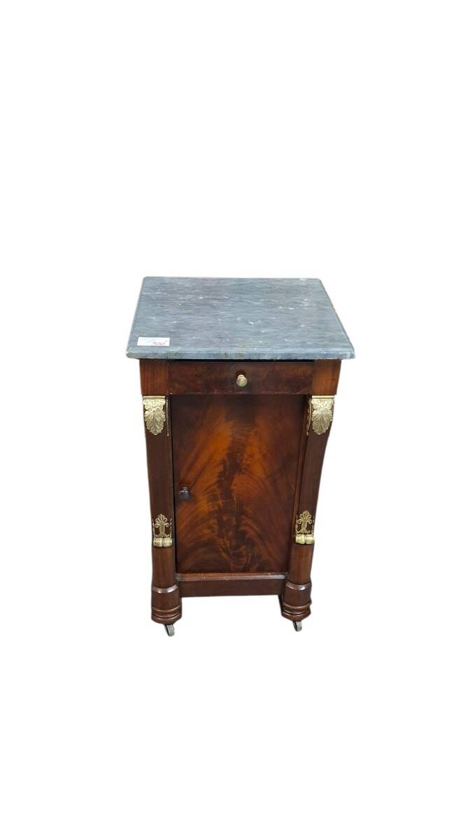 Empire mahogany bedside table