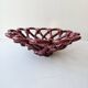 Vintage woven ceramic fruit bowl Barbotine Vallauris Mass style
