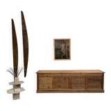 Very large pine trade counter, circa 1920.