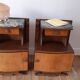 Duo of bedside tables in beech wood art deco 30s
