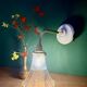 Vintage tulip angled wall light in holophane glass