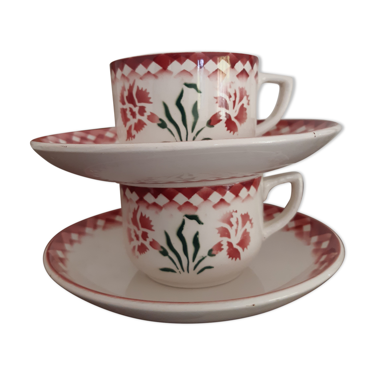 2 tasses digoin sarreguemines