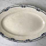 oval flat Terre de Fer bleu XIXth