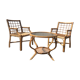 Ensemble de 2 chaises et table en rotin