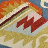 8x11 Vintage Multicolor Handmade Wool Kilim Rug, 254x348Cm