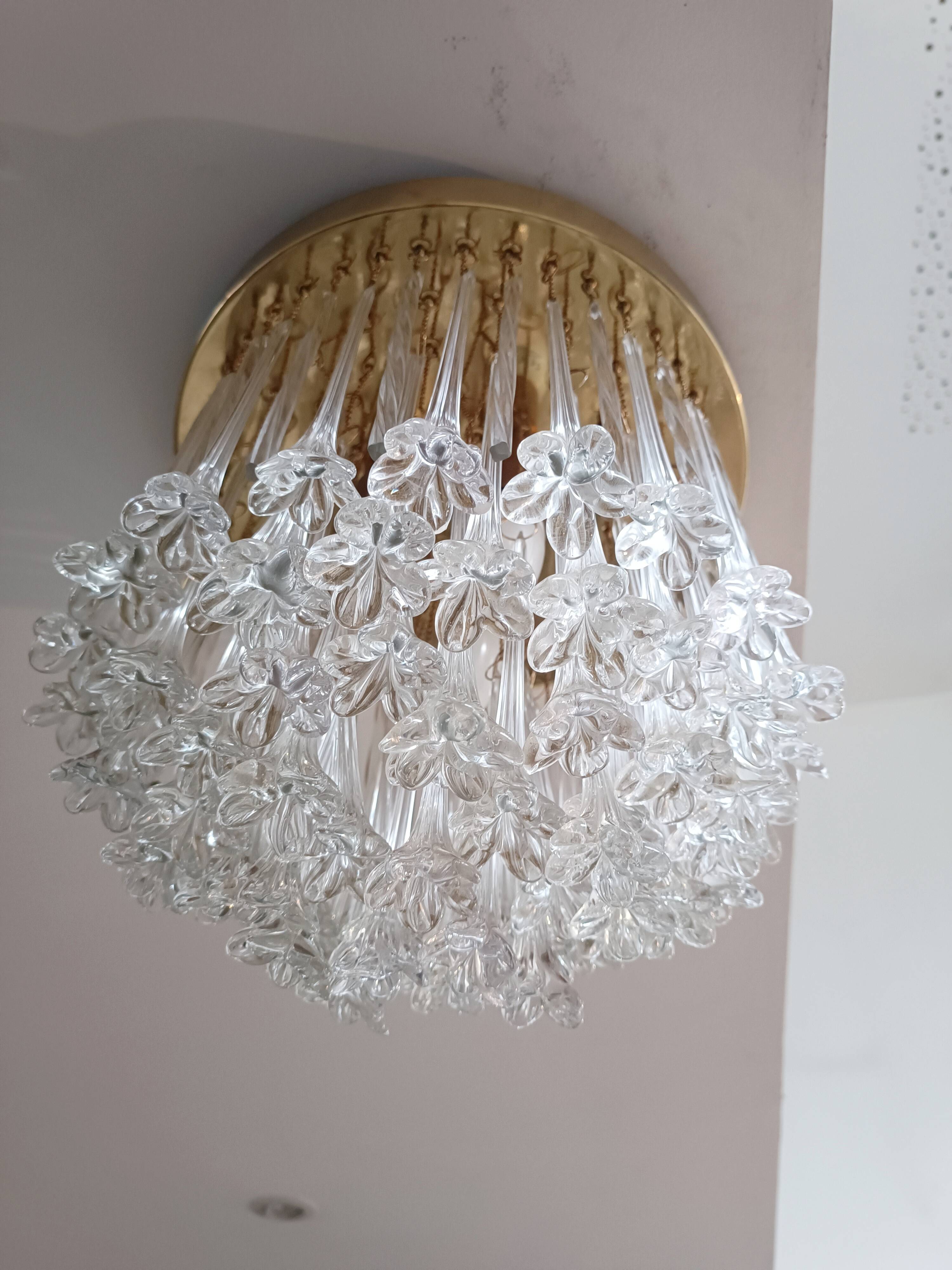 Murano glass chandelier by Venini 1960s