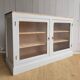 Beige glass and wood sideboard