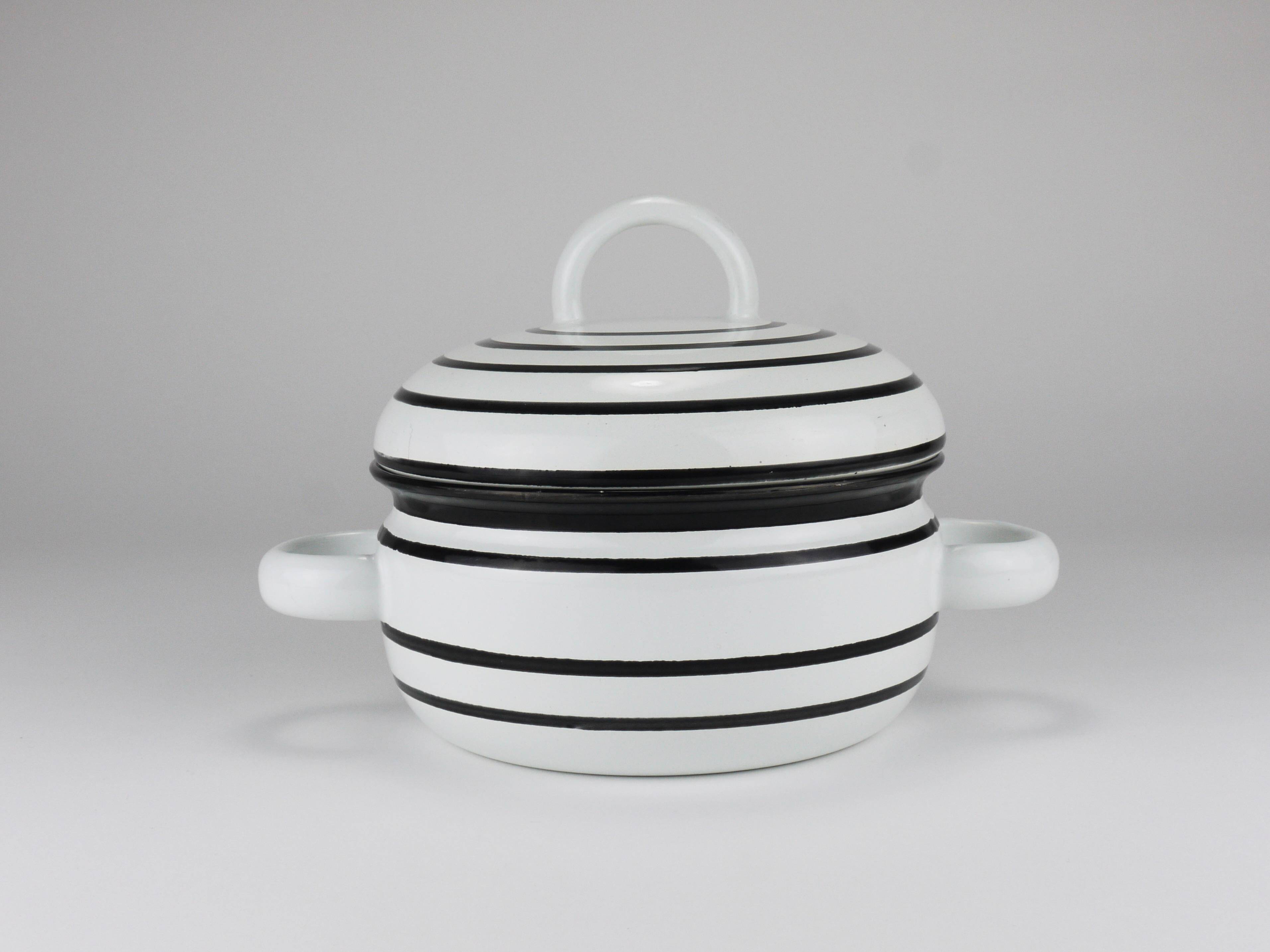Enamelled pot carl aubock iii "culinar" with lid, ostovics vienna, austria, 1970s