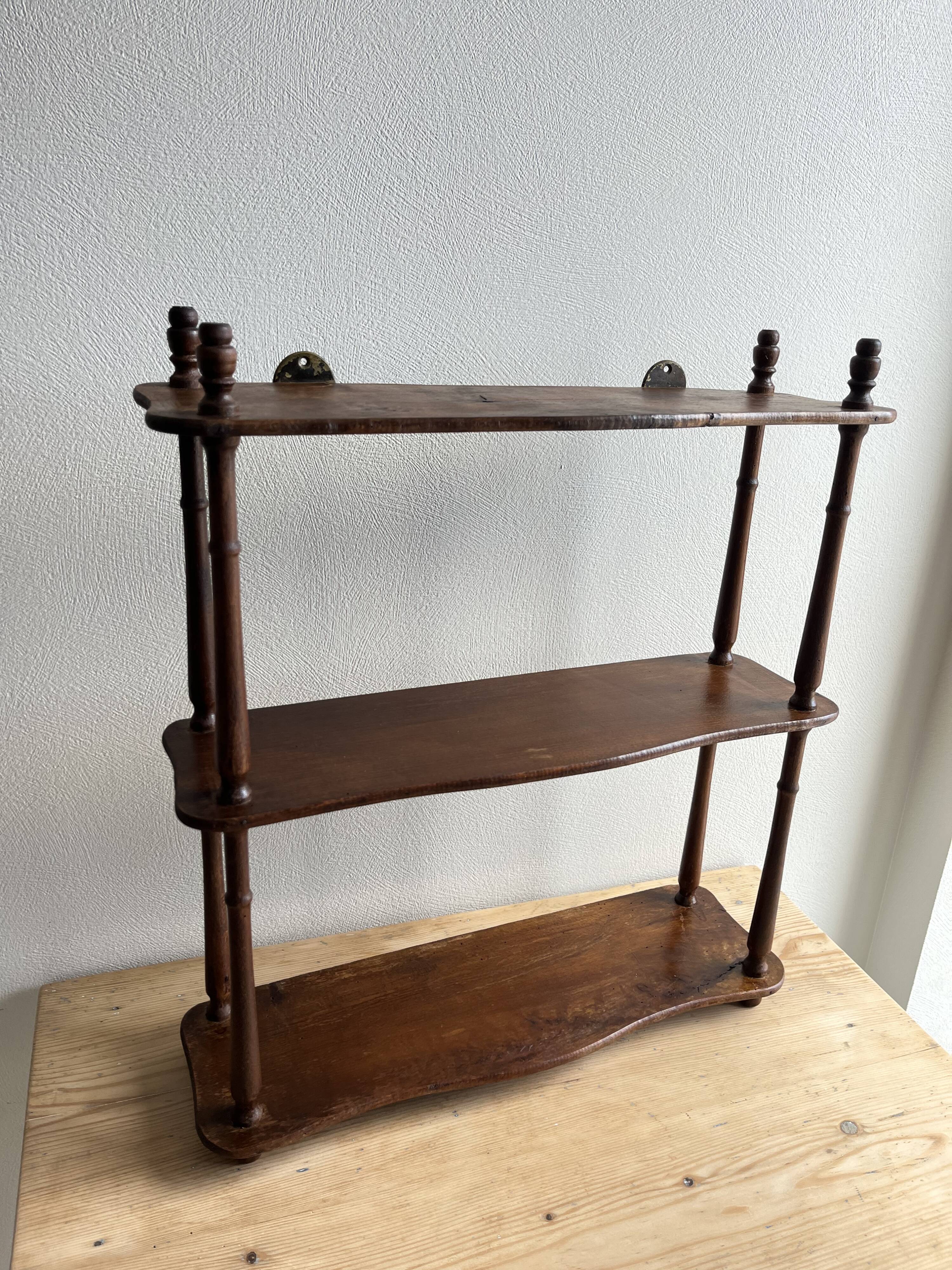 Old wooden reel shelf