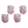 Set of 4 Murano Wall Light Pink Flower by Seguso, 1970
