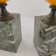Pair of Maison Charles egg fractal resin and marble lamps