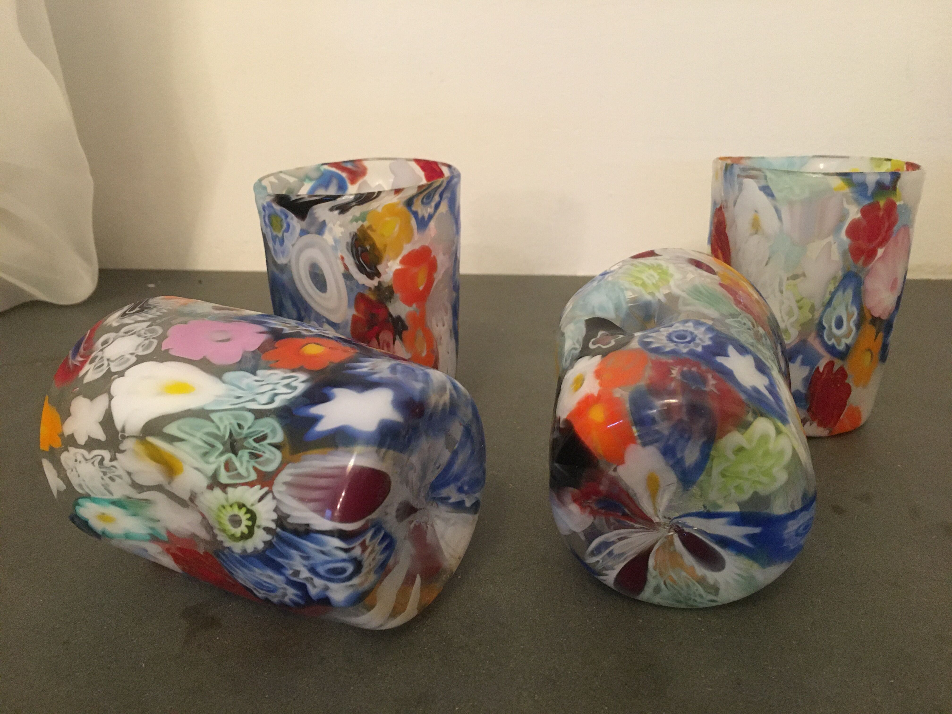 Set of 4 "Goto" water glasses from Murrisa in Murano glass, Italy