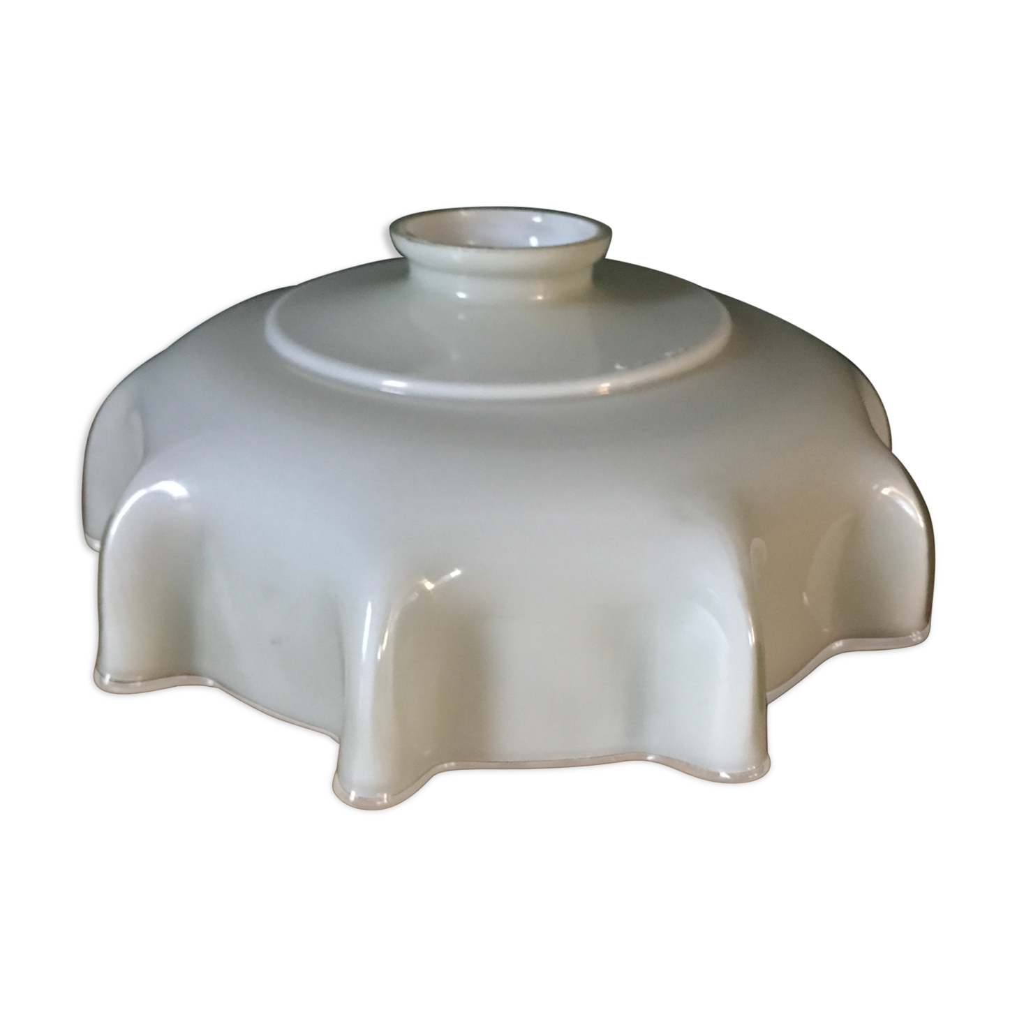 Old glass lampshade, pale green