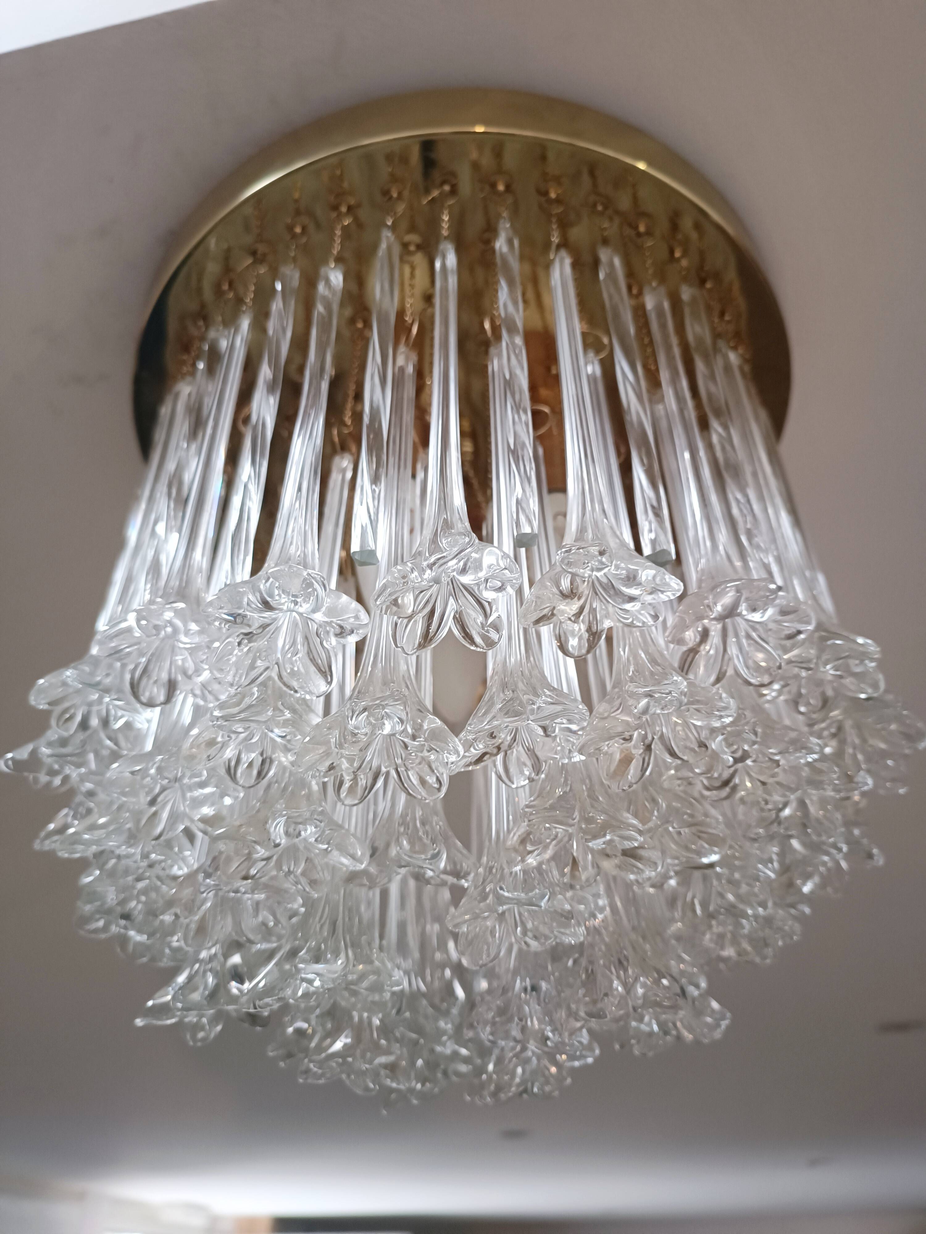 Murano glass chandelier by Venini 1960s