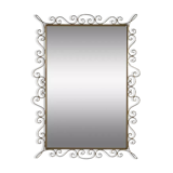 Rectangular mirror from the 1970s with brass outline