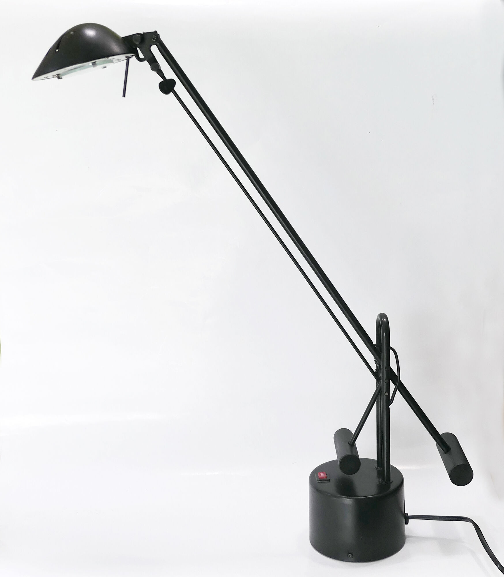 Articulated desk lamp with balance wheel 1980's by Stilplast Italy