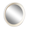 Round mirror Gilac white plastic 70s