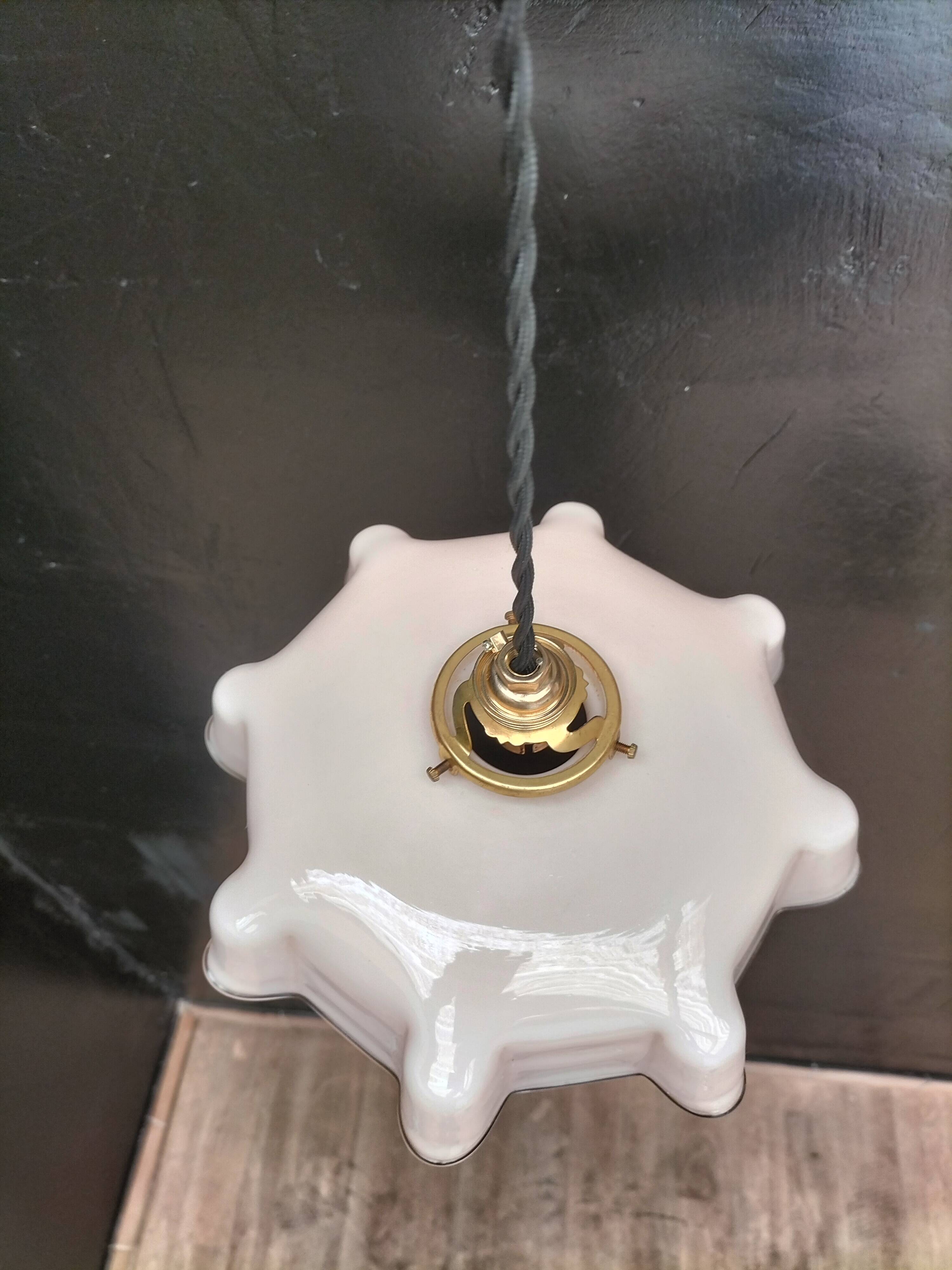 Pink opaline pendant light