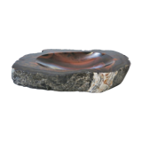 Brutalist ashtray in brown agate