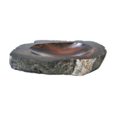 Brutalist ashtray in brown agate