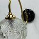 Grande paire d'appliques murales ancienne globe en verre col de cygne en laiton LAMP-7172