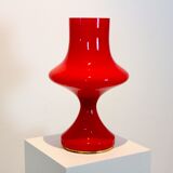 Orange opaline glass table lamp by Štepán Tabery, 1960s