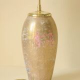 Antique Limoges porcelain table lamp, gold color, astrological sign decor