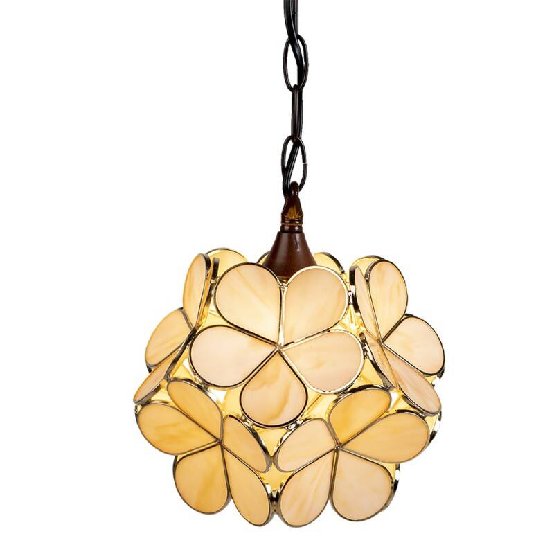 Tiffany pendant lamp 21x21x17/90 cm beige glass flower dining table lamp
