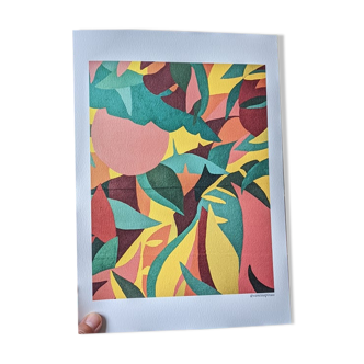 Orange jungle illustration
