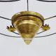 Very large chandelier with 9 metal bulbs and gold leaf cup