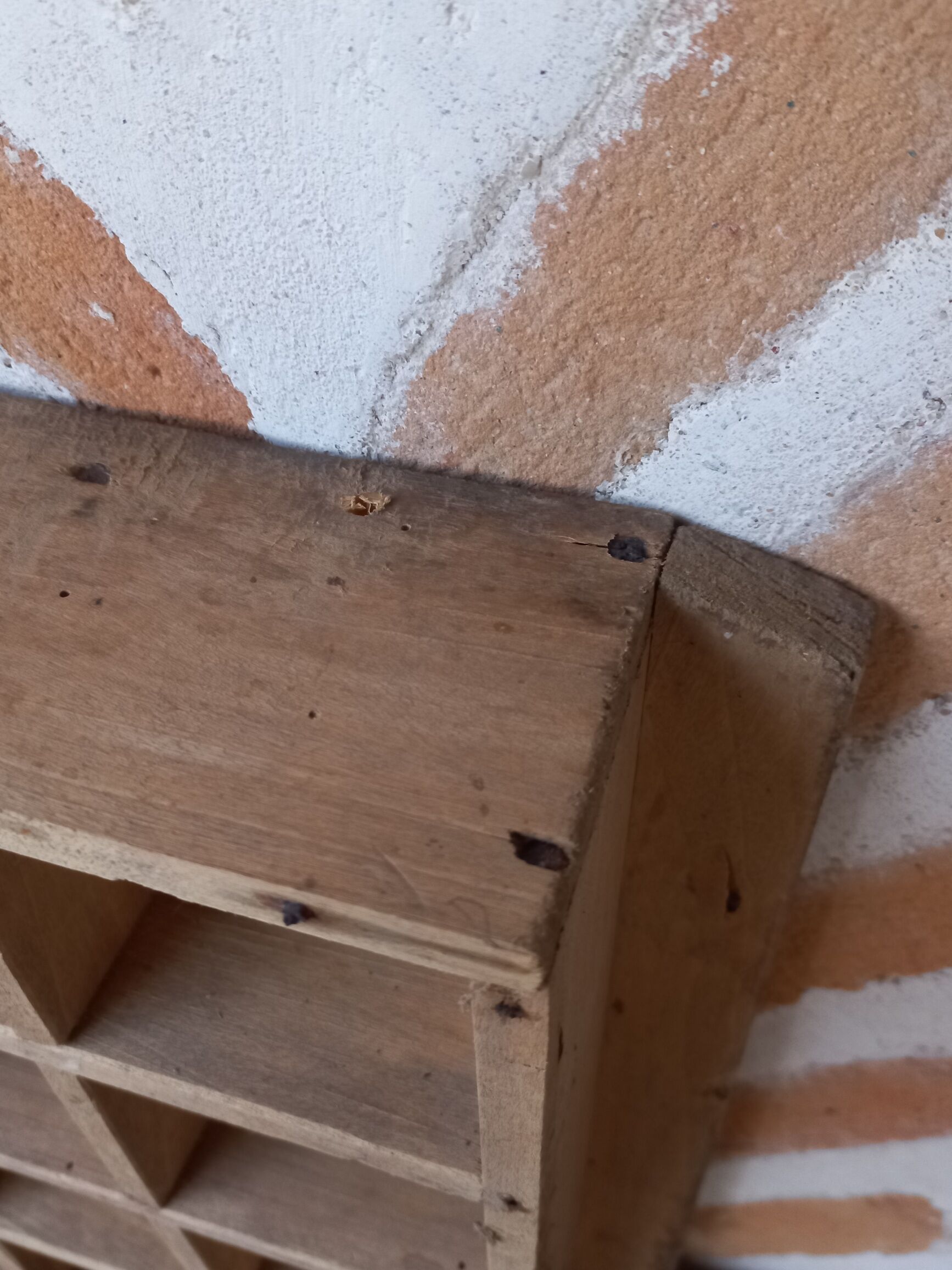 Wooden wall shelf 16 boxes