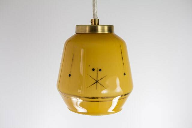 Petite lampe à suspension EVA * Art déco * Lampe suspendue MCM * Plafonnier vintage recâblé * Yougoslavie