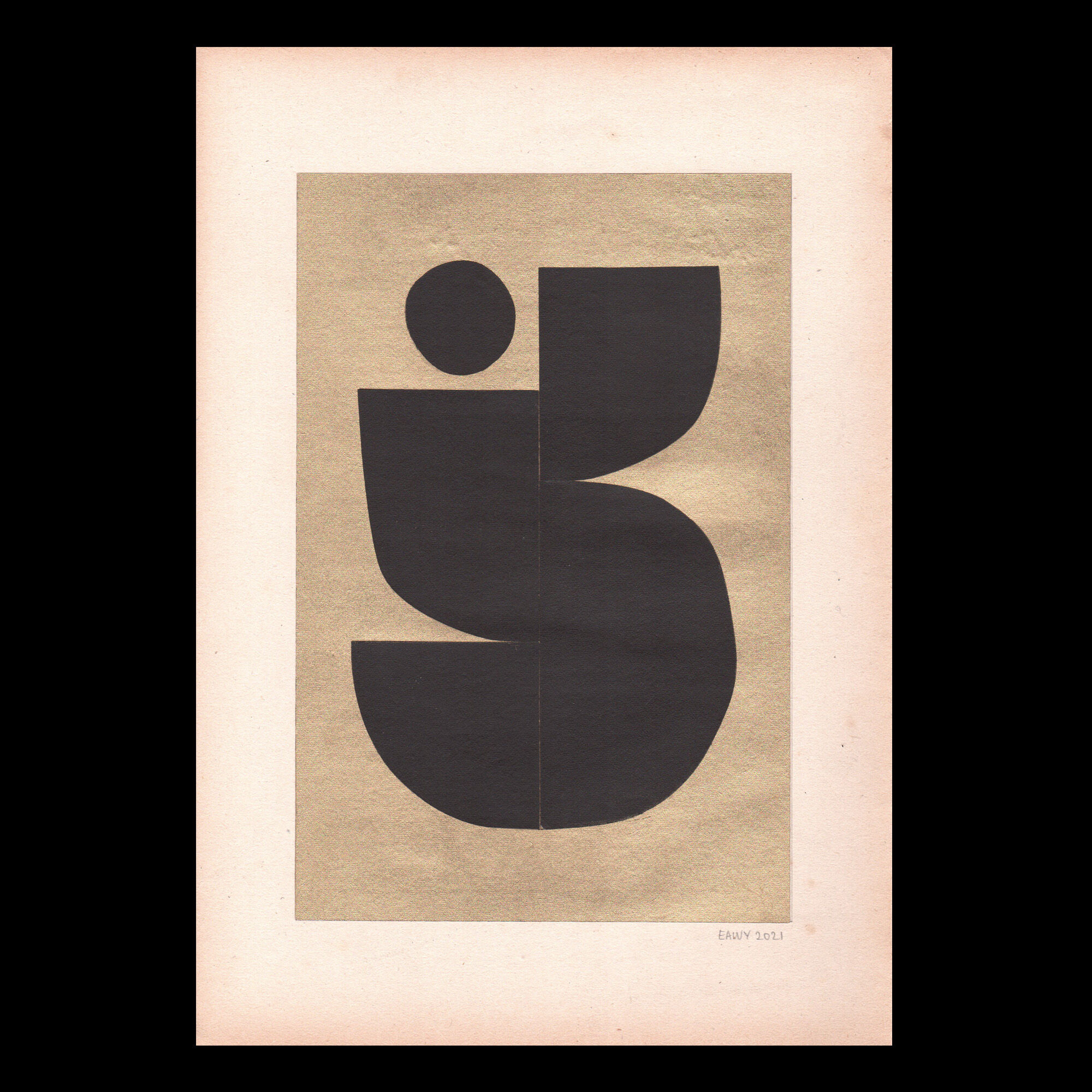 Collage on Antique Papers C440 signed Eawy