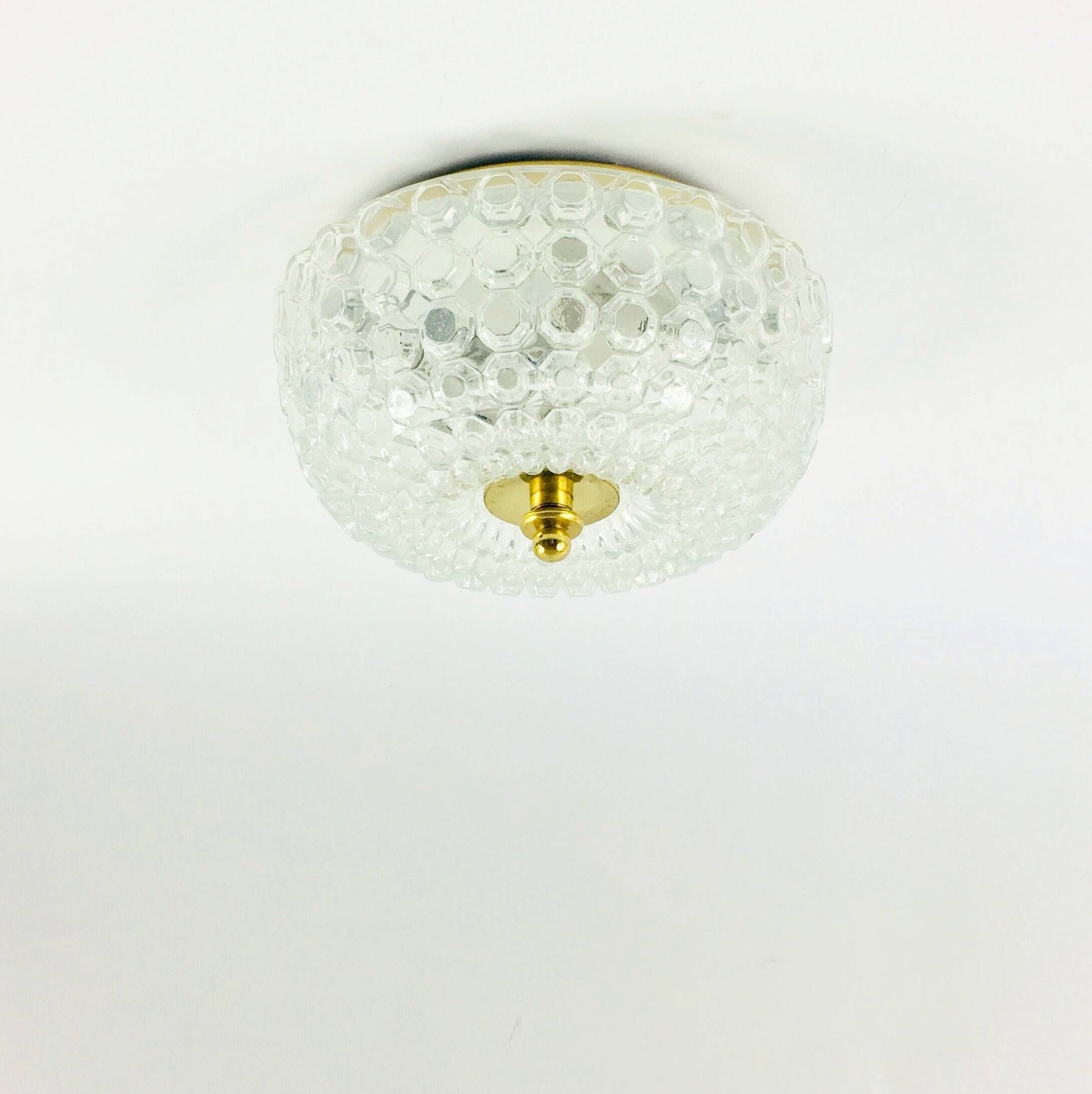 Large Mid-Century Bubble Glass Flush Mount/Ceiling Light by Helena Tynell for Limburg, Germany, 1960