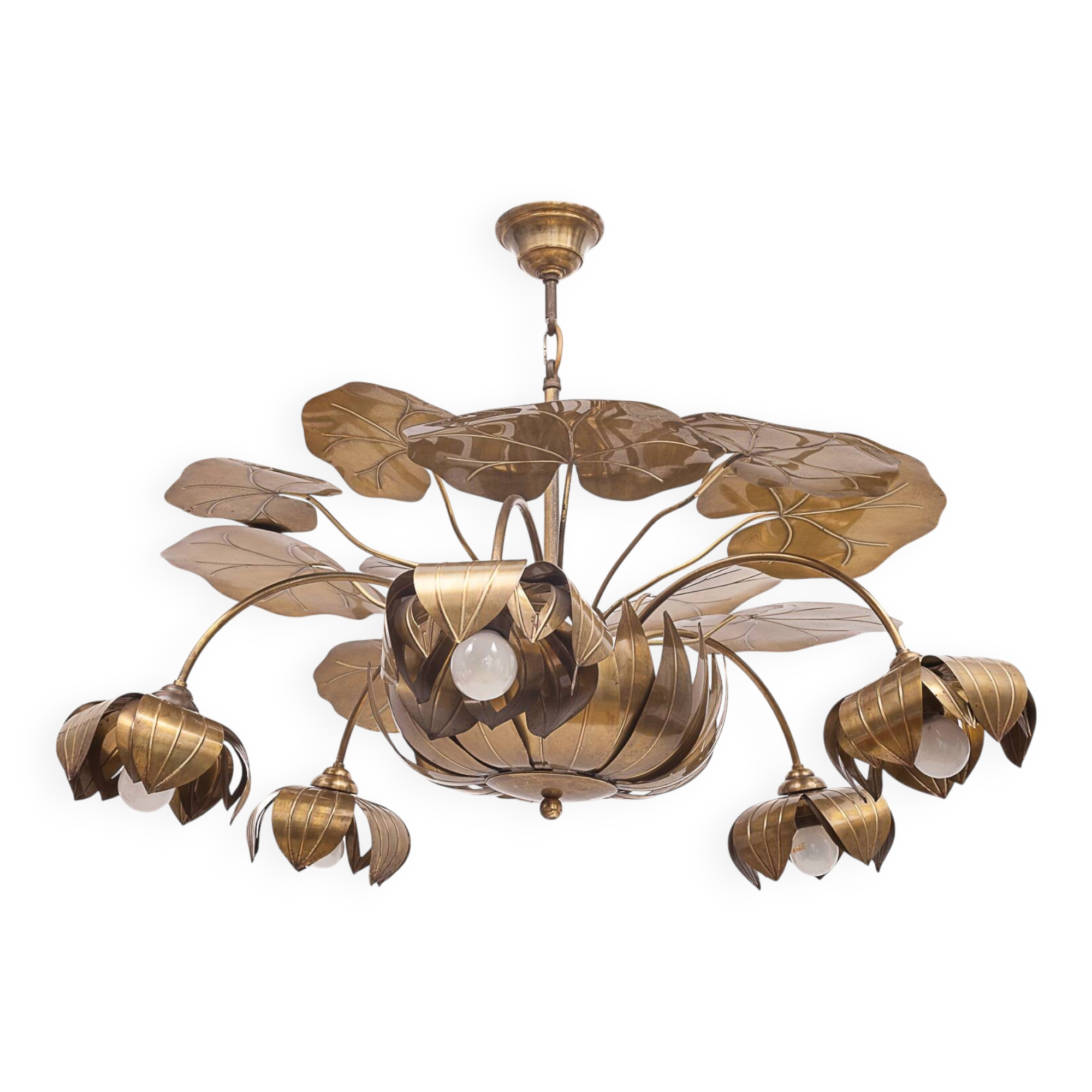 Lustre nénuphar 10 feux Maison Jansen